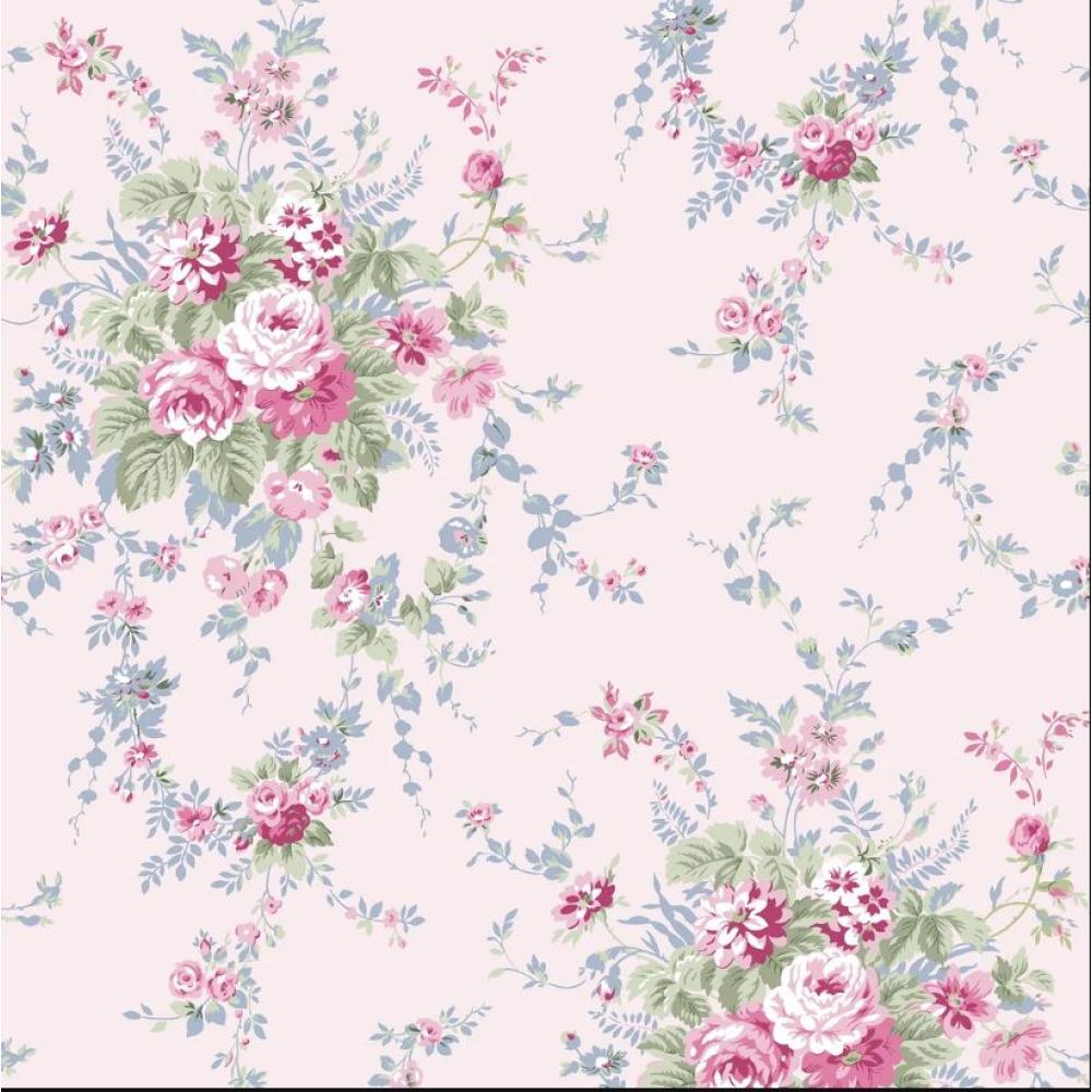 tapeta ruzova kvetinova romanticka harmonia ruzove kvety listy vintage kvetinova girlanda.jpg